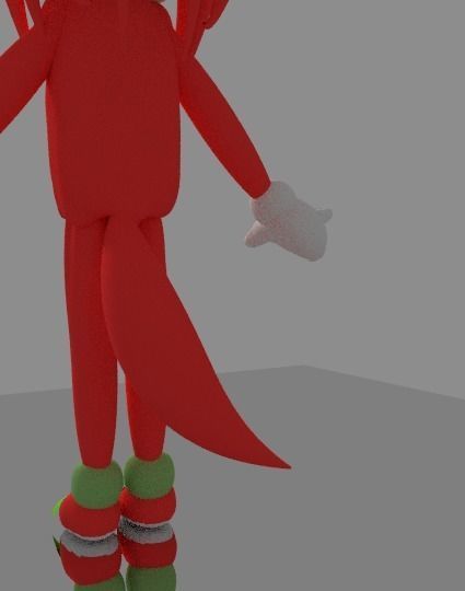 sonic knuckles non rigged Low-poly 3D model_8