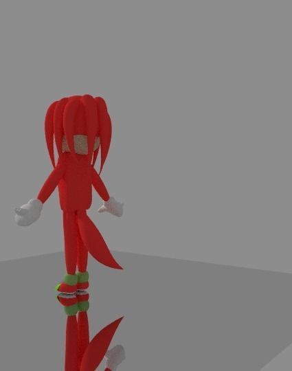 sonic knuckles non rigged Low-poly 3D model_3