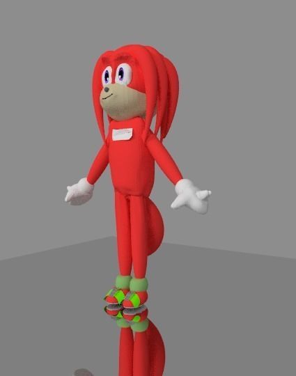sonic knuckles non rigged Low-poly 3D model_1