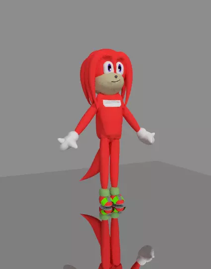sonic knuckles non rigged Low-poly 3D model_0