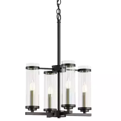 st-luce-bichero-sl334-403-04 three light chandelier with clear glass cylinders