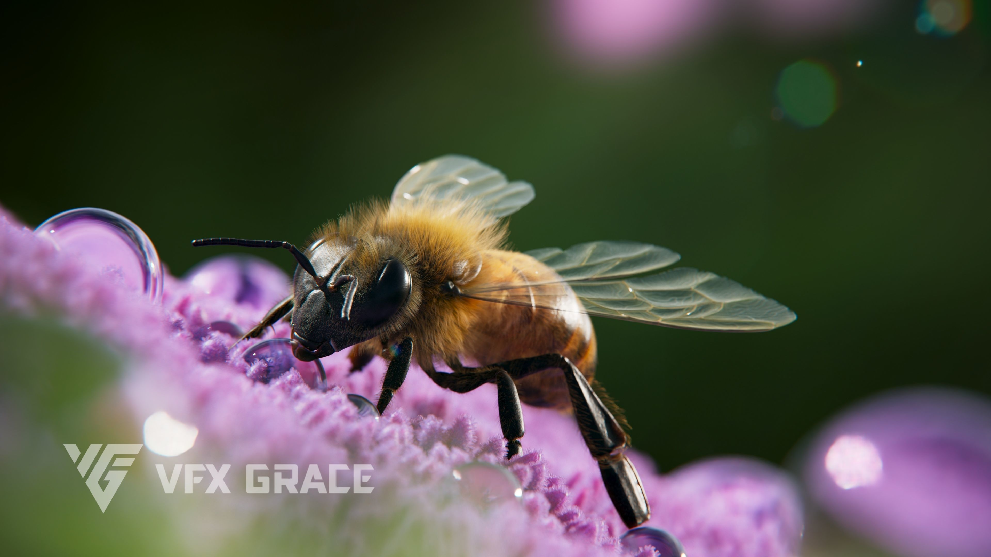Honey bee Animated VFX Grace 3D model_3