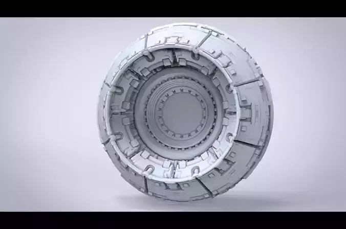 Sci-fi spaceship fighter jet engine flame nozzle 3D model