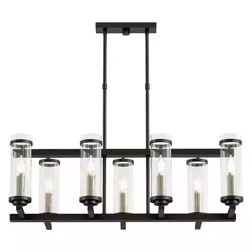 st-luce-bichero-sl334-403-07 six light chandelier with clear glass cylinders