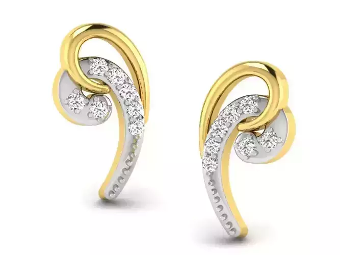 Diamond Earrings 3dm STL FBX OBJ Render Details