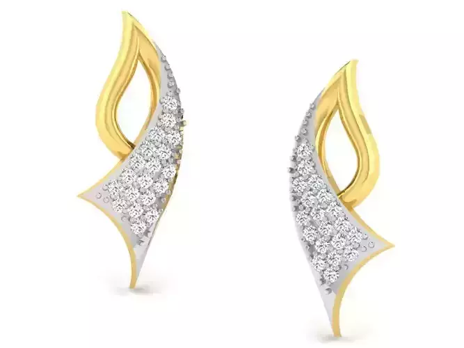 Diamond Earrings 3dm STL FBX OBJ Render Details 3D print model