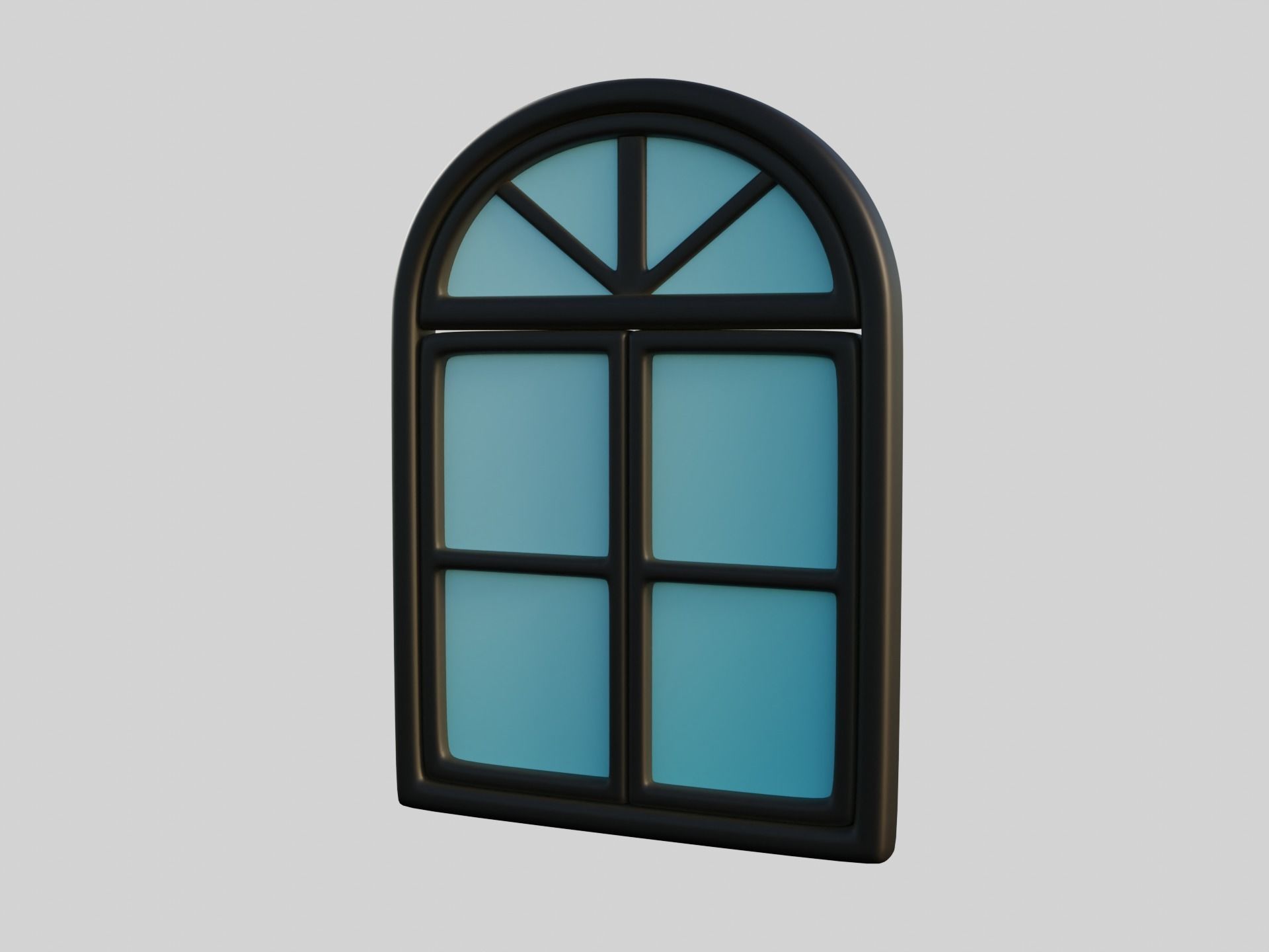 Cartoon Window 11a Low-poly 3D model_4