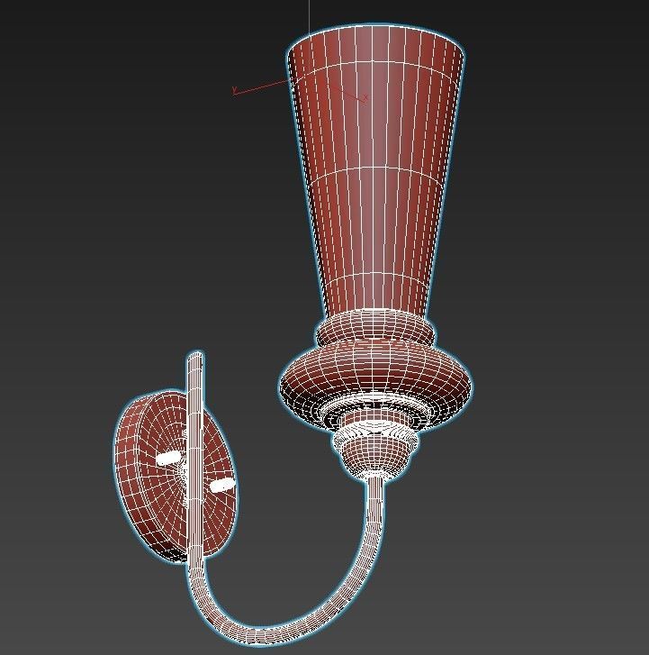 evoluce-rammo-sle112401-01 wall sconce with clear glass shade 3D model_2