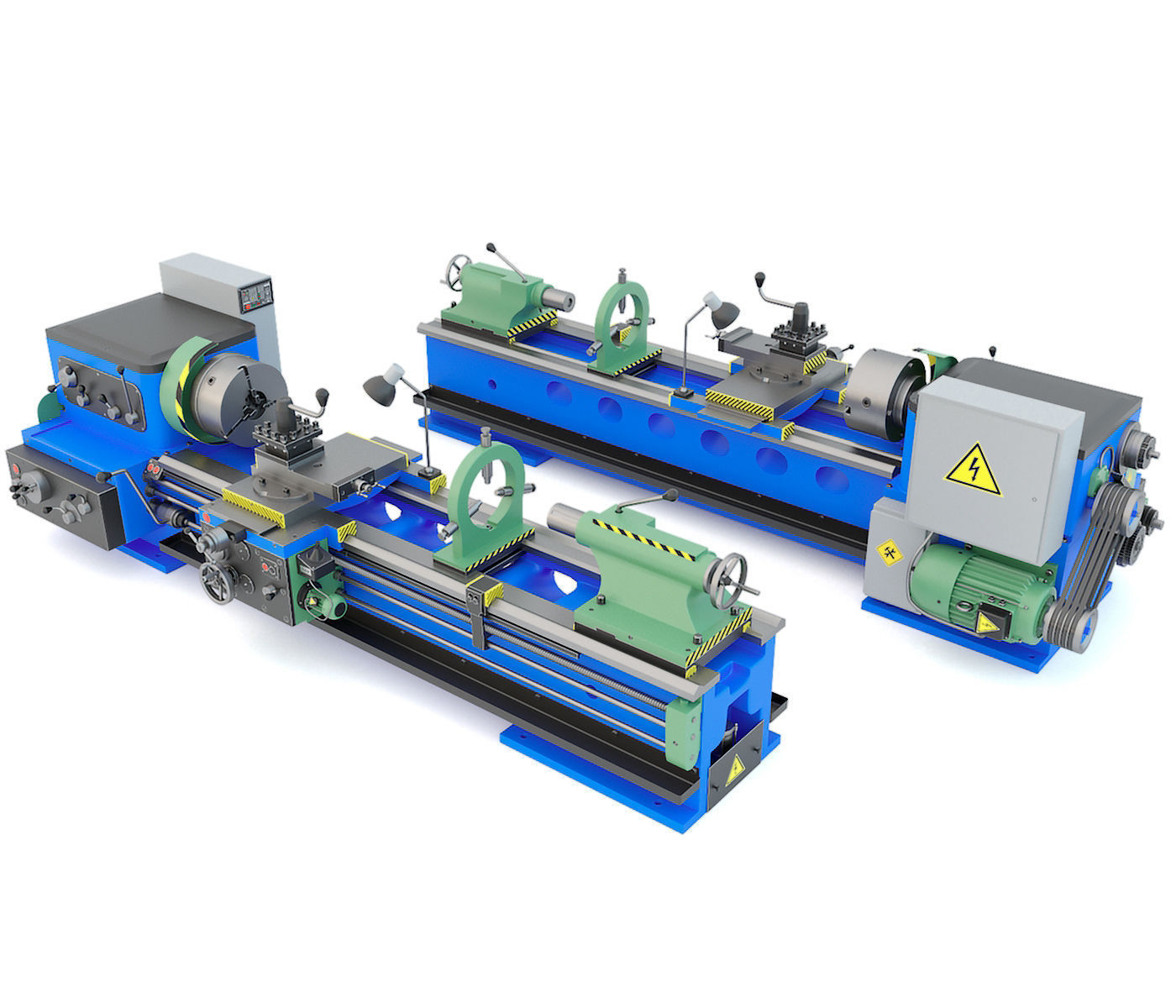 Industrial turning machine tool 1M63 3D model_13