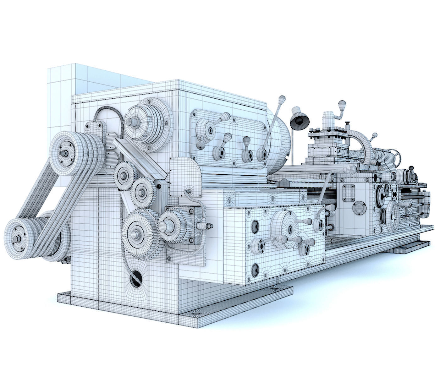 Industrial turning machine tool 1M63 3D model_17