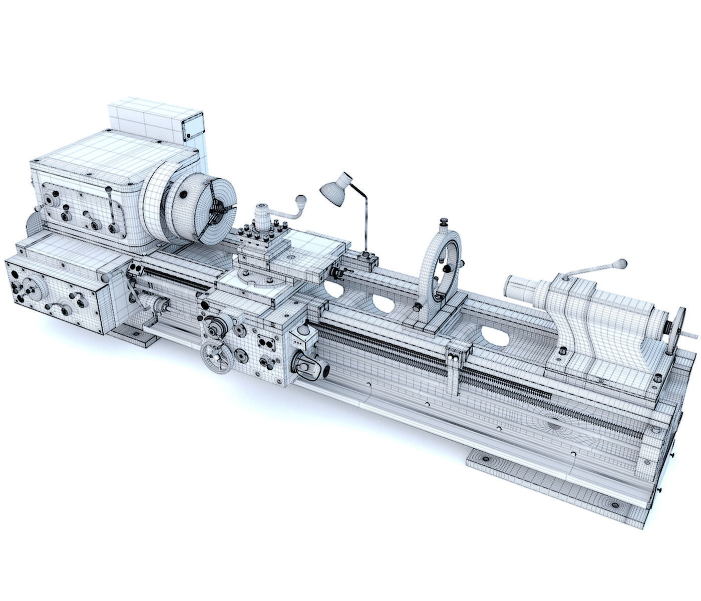 Industrial turning machine tool 1M63 3D model_21