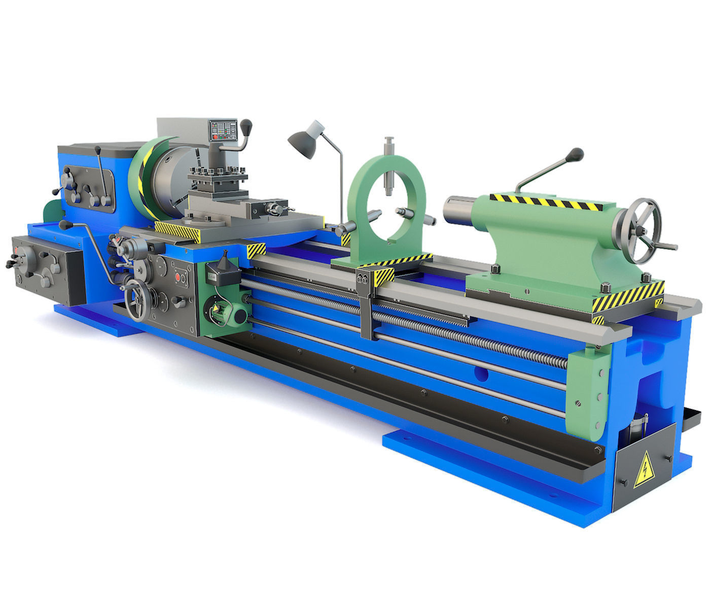 Industrial turning machine tool 1M63 3D model_6