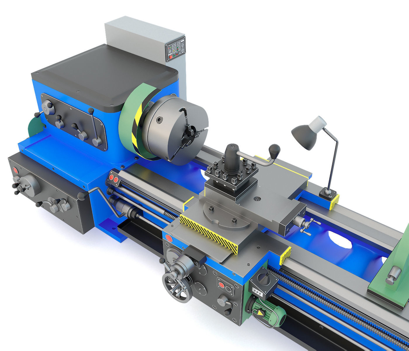 Industrial turning machine tool 1M63 3D model_8