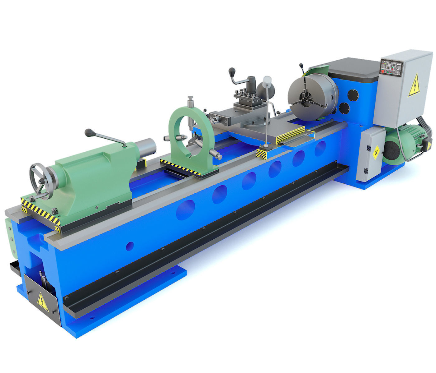 Industrial turning machine tool 1M63 3D model_10