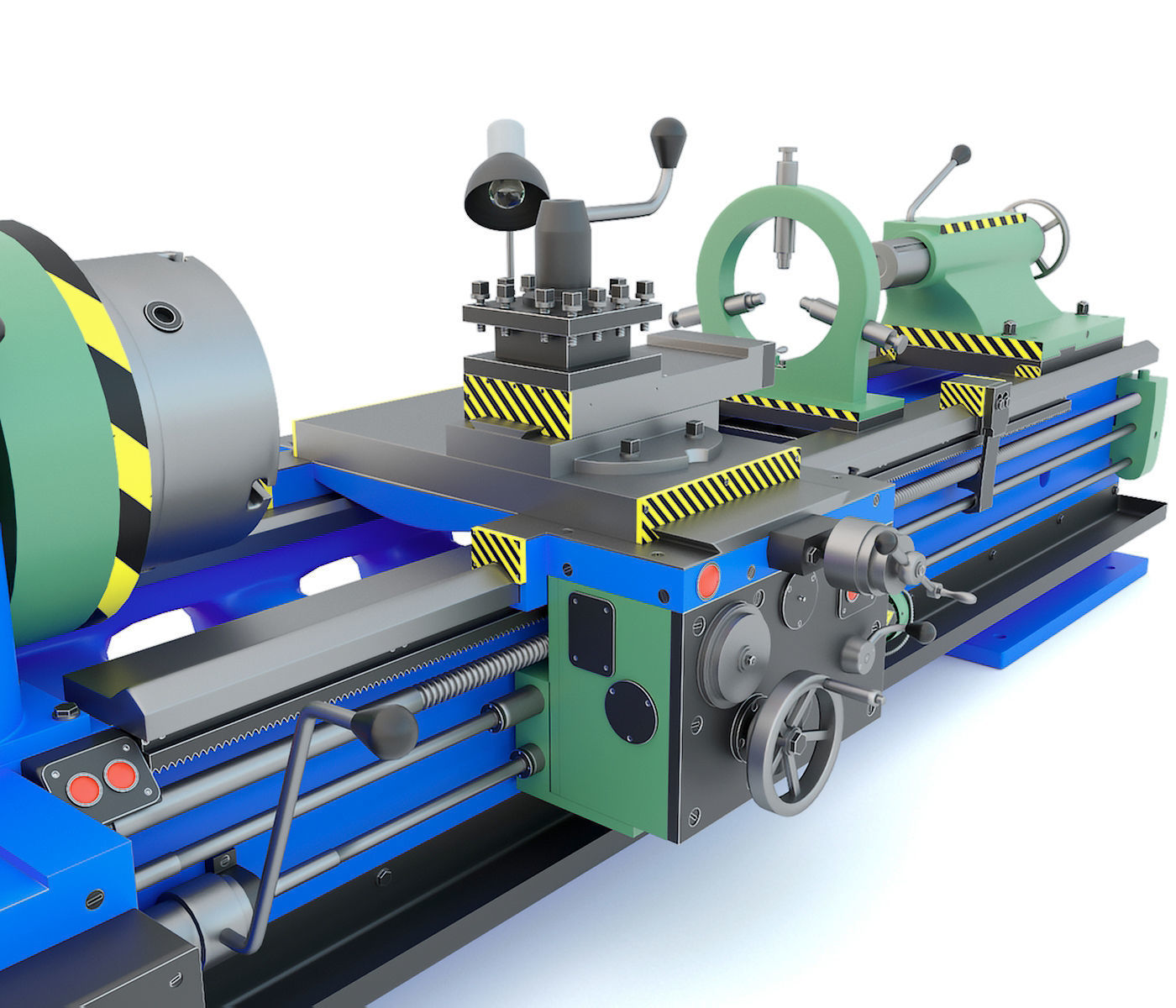 Industrial turning machine tool 1M63 3D model_5