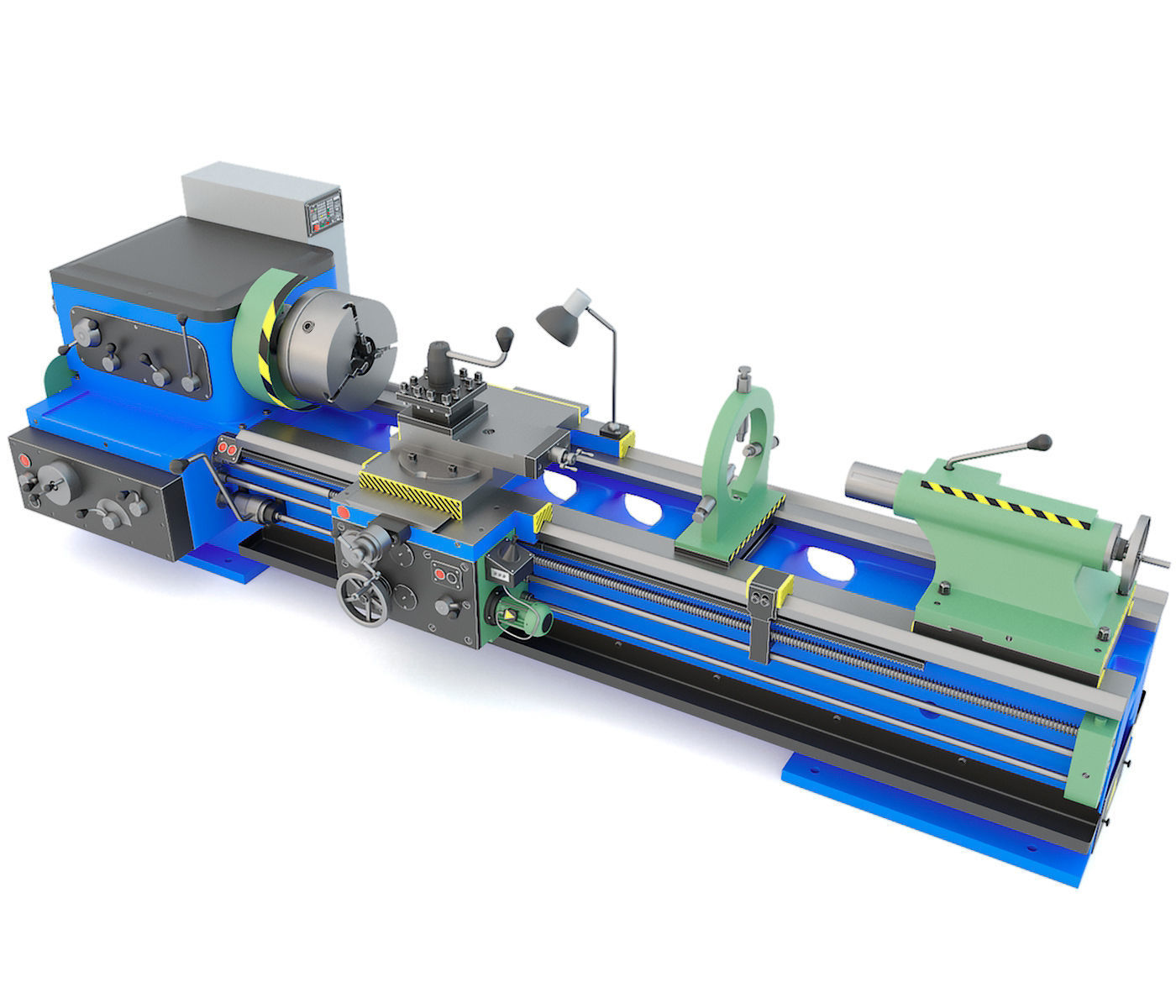 Industrial turning machine tool 1M63 3D model_9