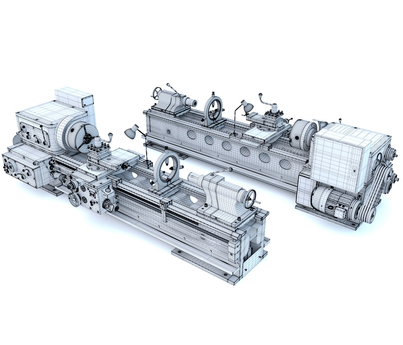 Industrial turning machine tool 1M63 3D model_24