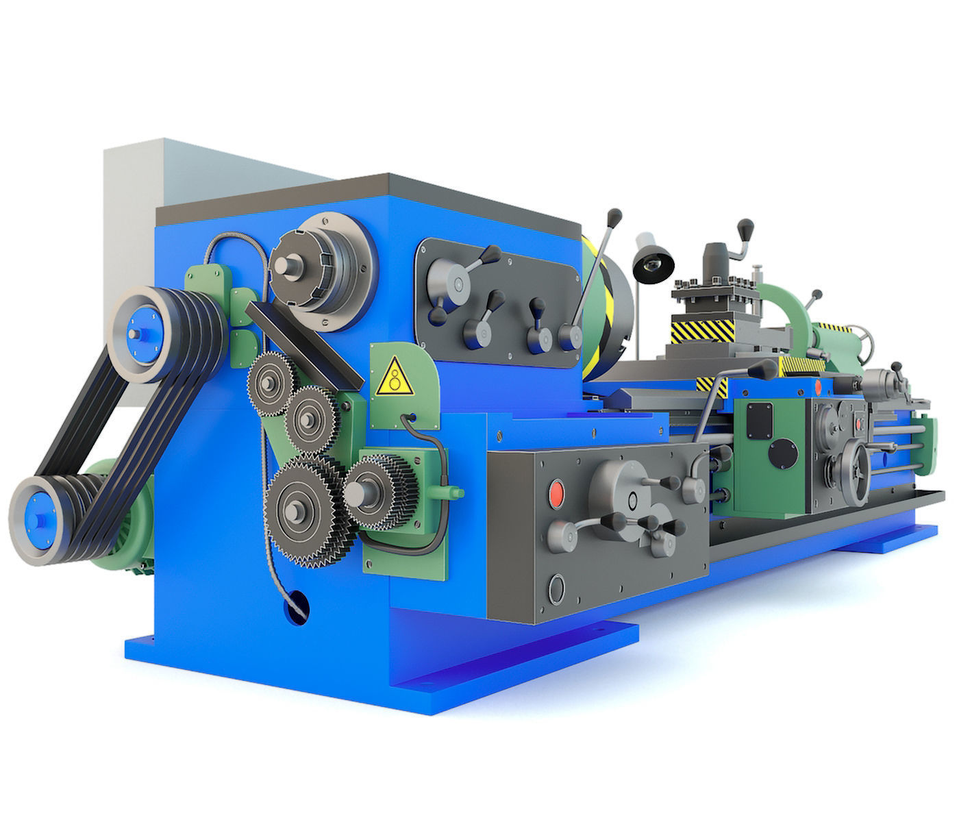 Industrial turning machine tool 1M63 3D model_3