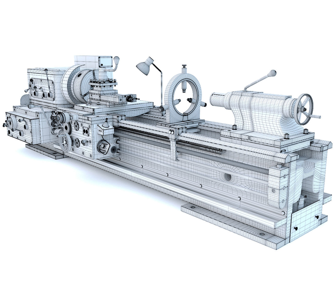 Industrial turning machine tool 1M63 3D model_18