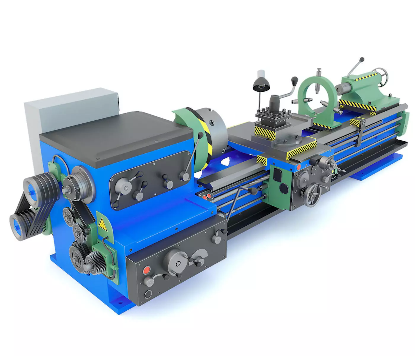 Industrial turning machine tool 1M63 3D model_0