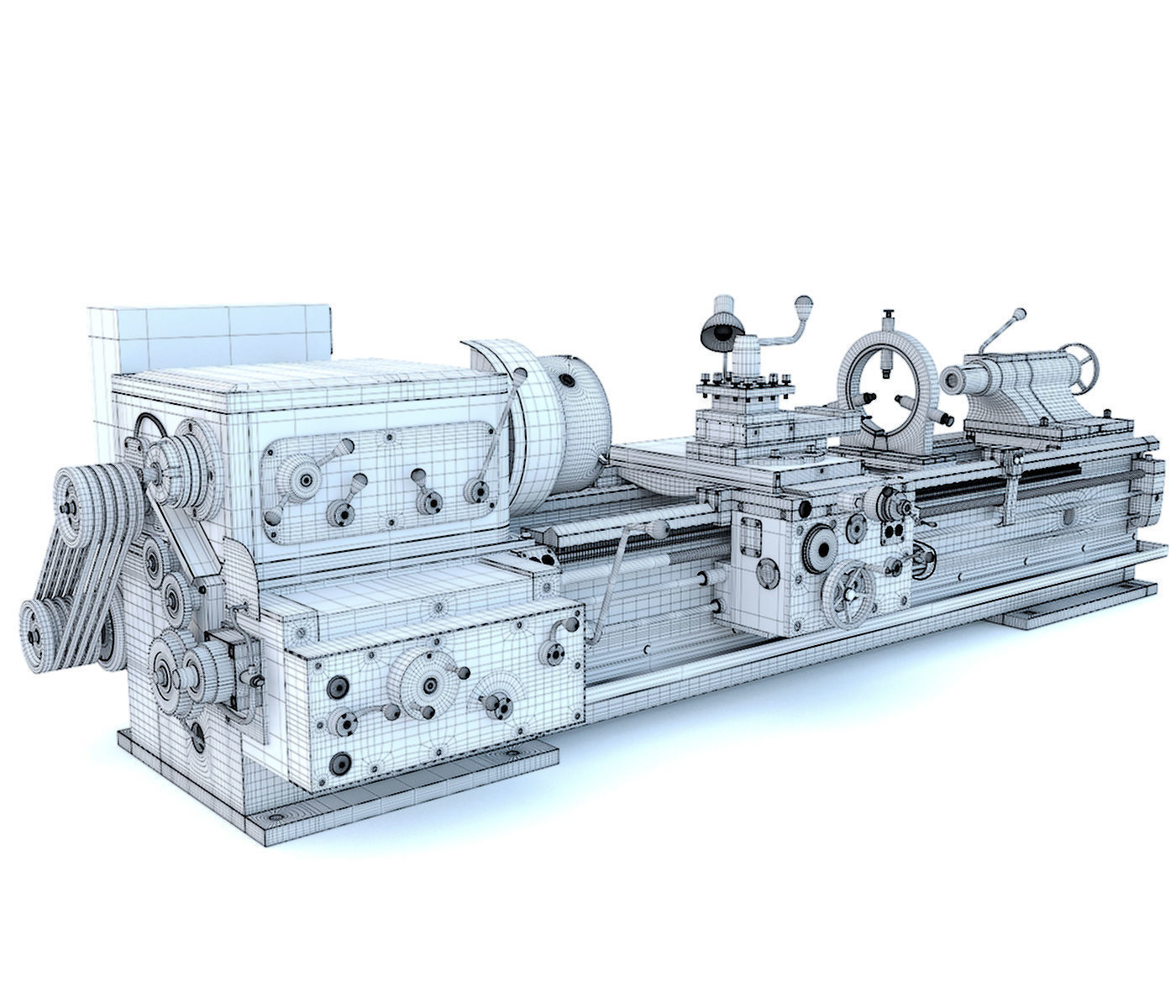 Industrial turning machine tool 1M63 3D model_14