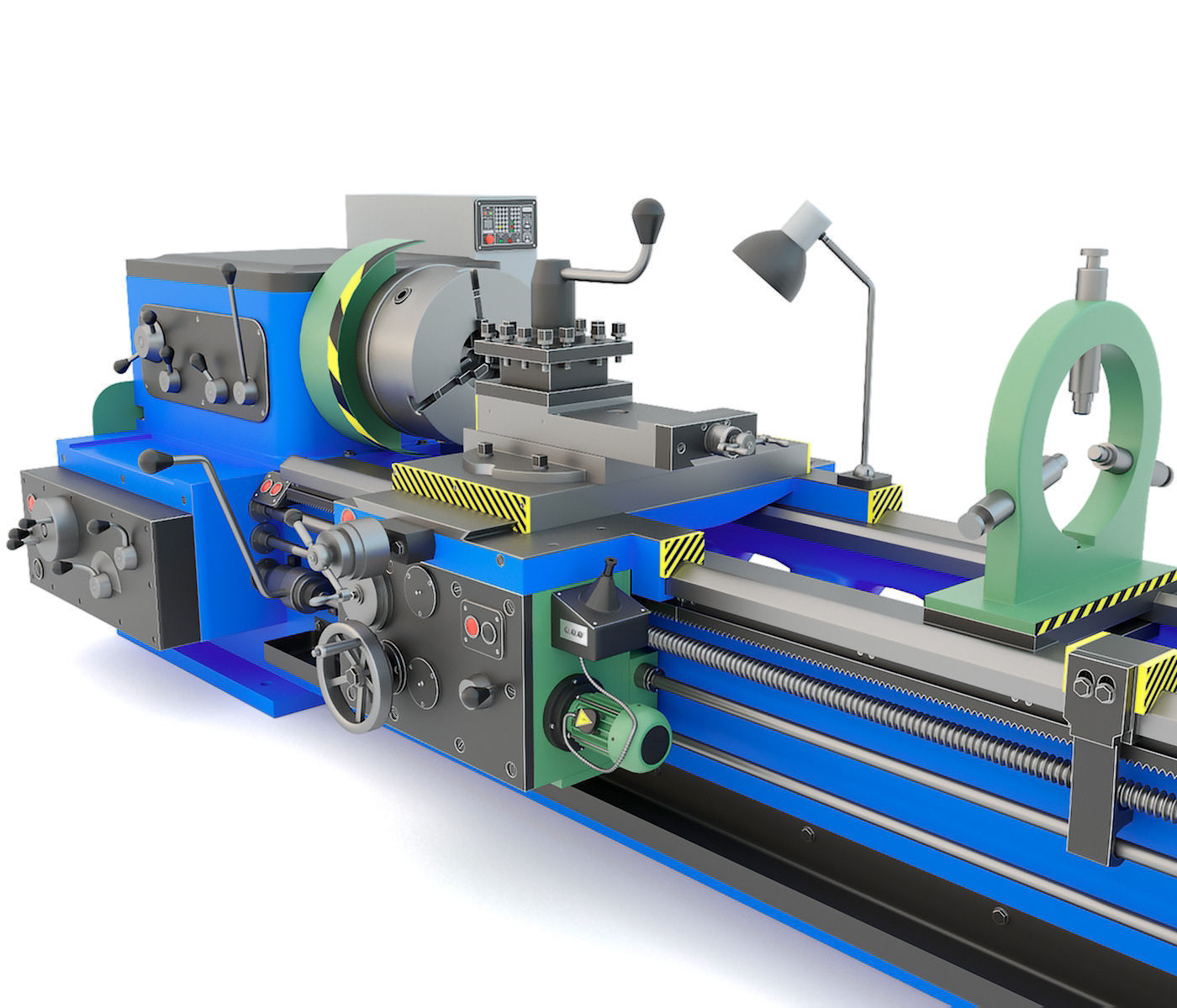 Industrial turning machine tool 1M63 3D model_7