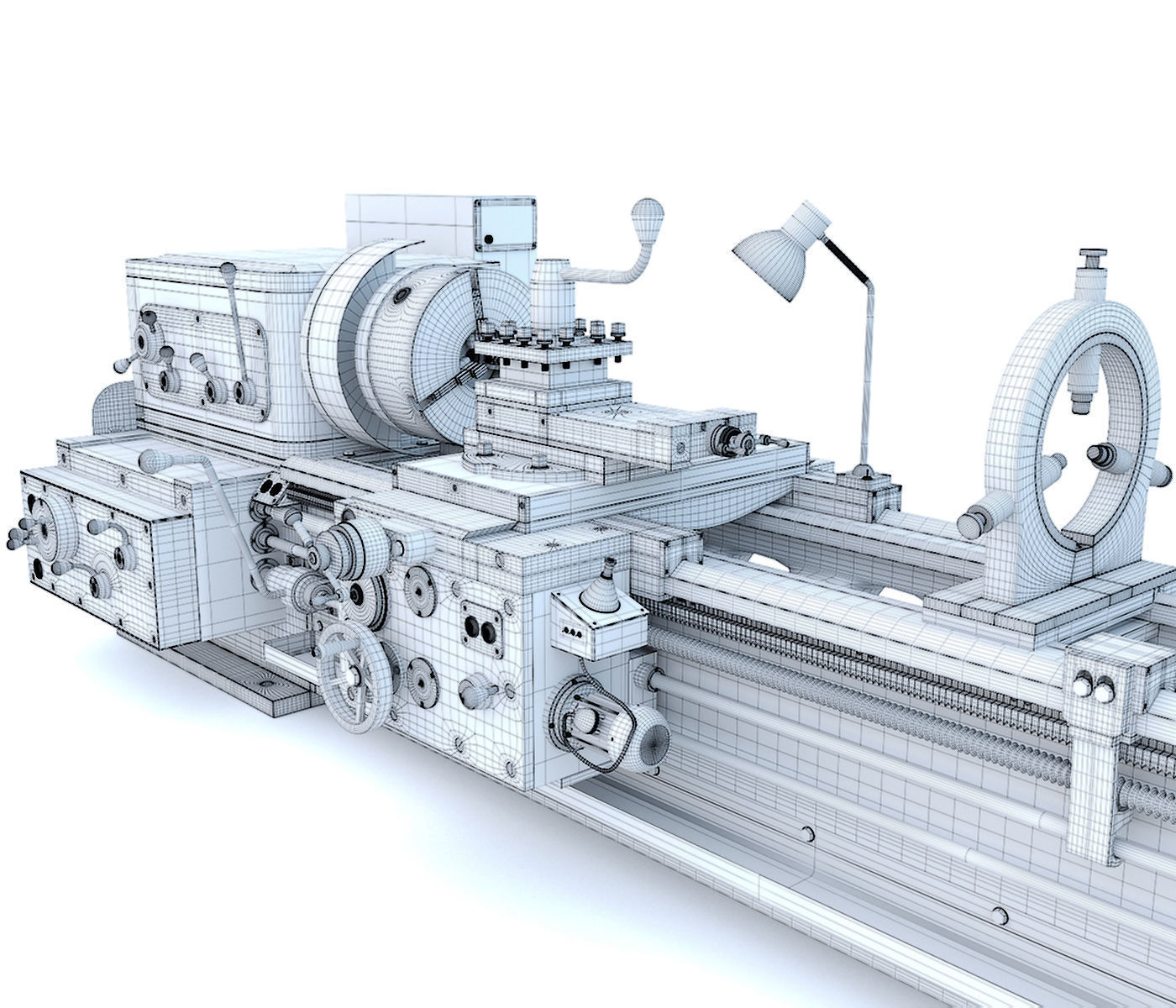 Industrial turning machine tool 1M63 3D model_19