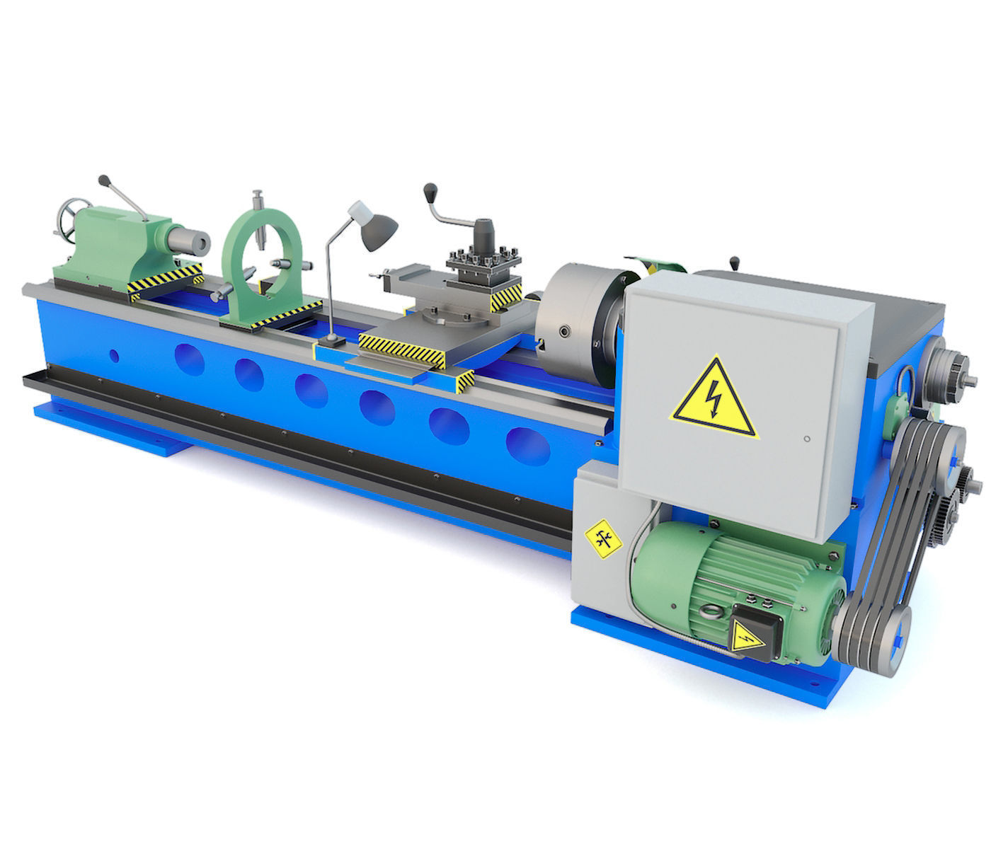 Industrial turning machine tool 1M63 3D model_12