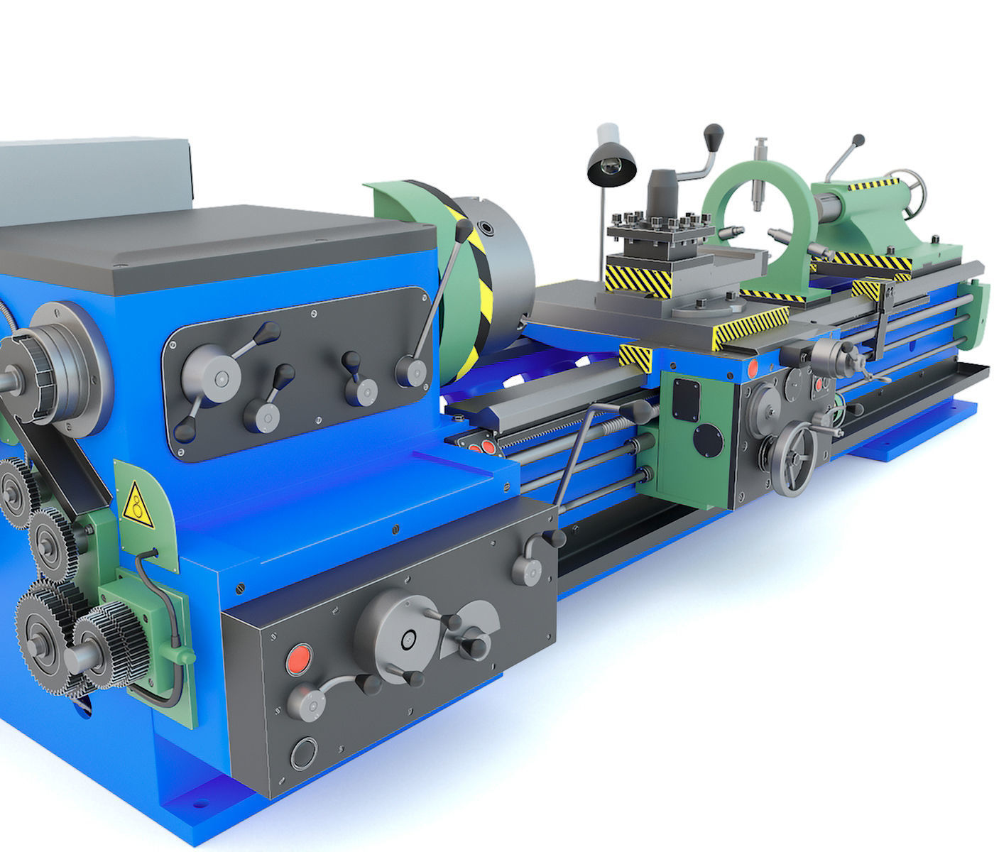 Industrial turning machine tool 1M63 3D model_4