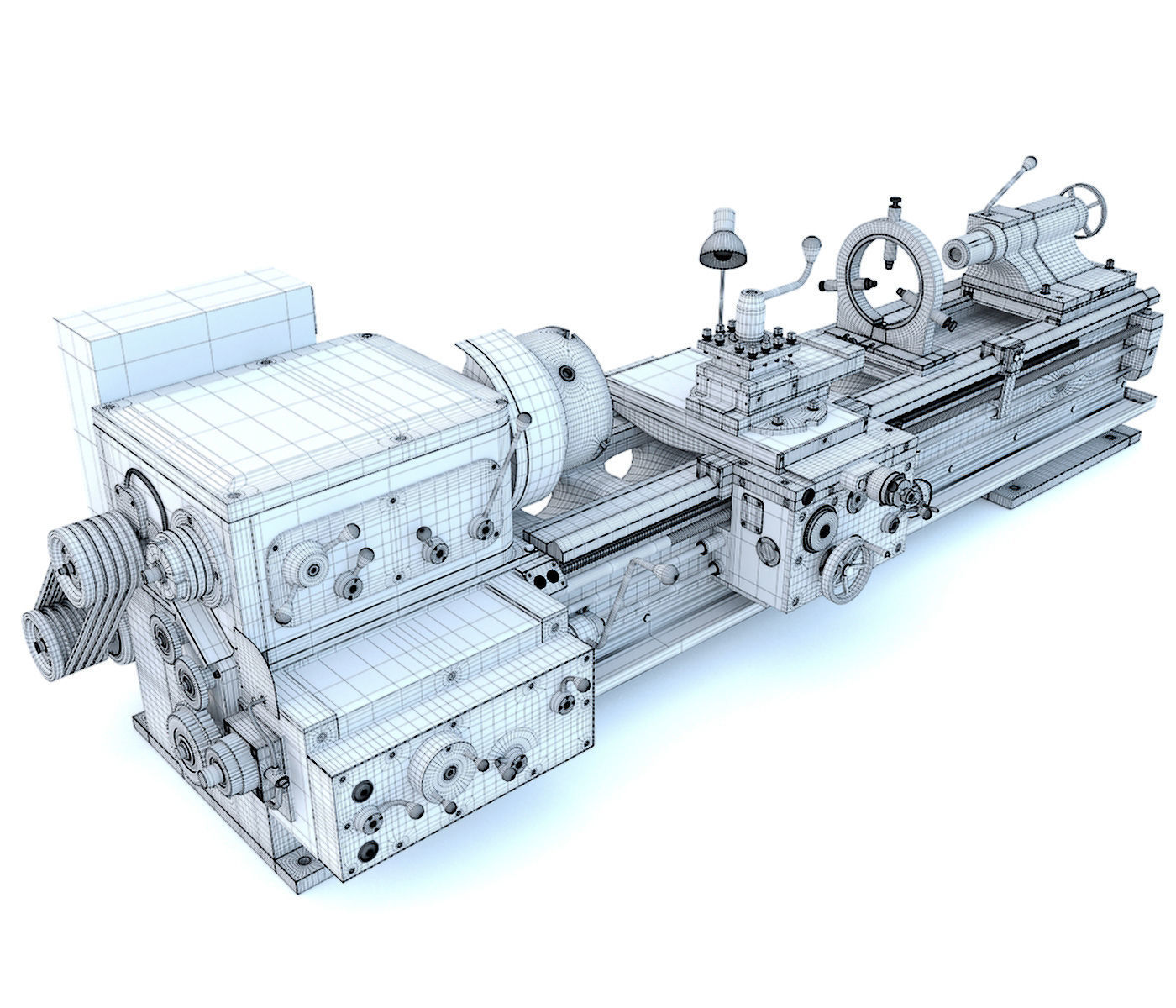Industrial turning machine tool 1M63 3D model_16