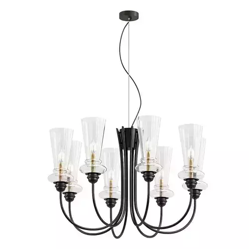 evoluce-rammo-sle112403-08 chandelier with clear glass shades