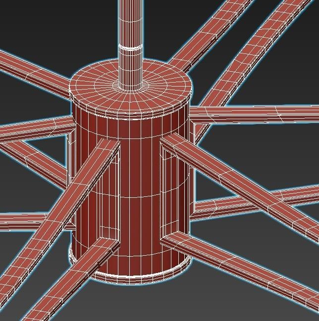 podvesnaya-1523-6p light chandelier - antique bronze 3D model_6