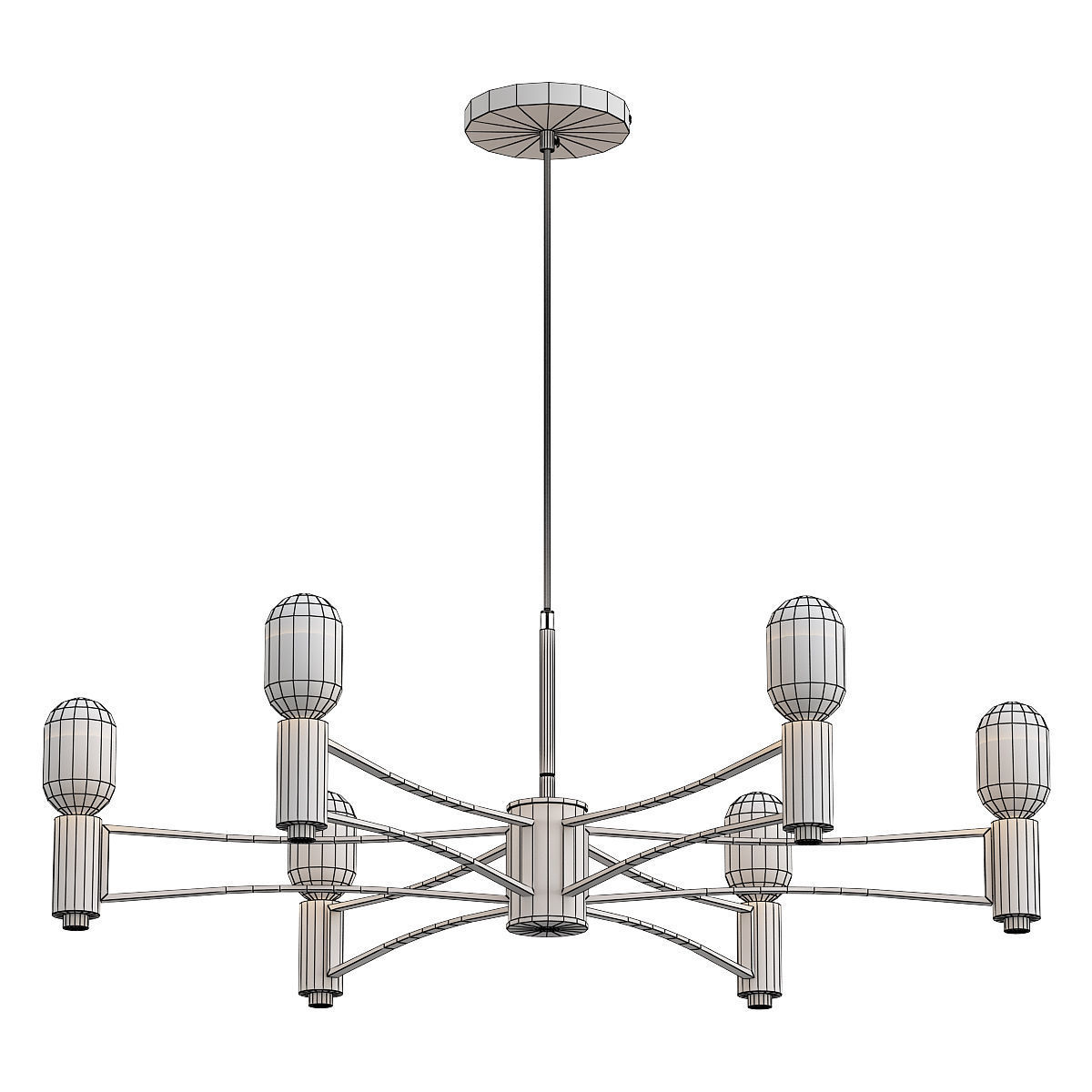 podvesnaya-1523-6p light chandelier - antique bronze 3D model_1
