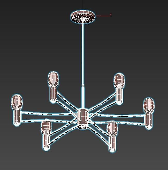 podvesnaya-1523-6p light chandelier - antique bronze 3D model_3