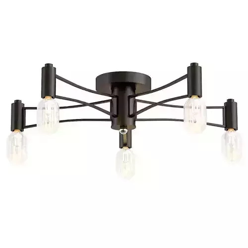 potolochnaya-1523-5u five light ceiling fixture in antique bronze finish