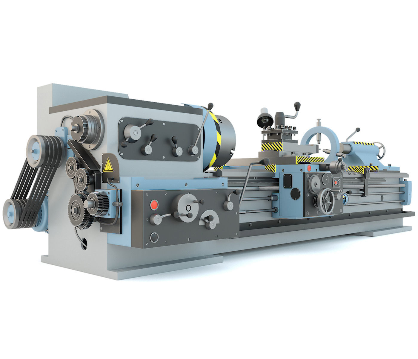 Industrial lathe machine tool 1M63 3D model_2