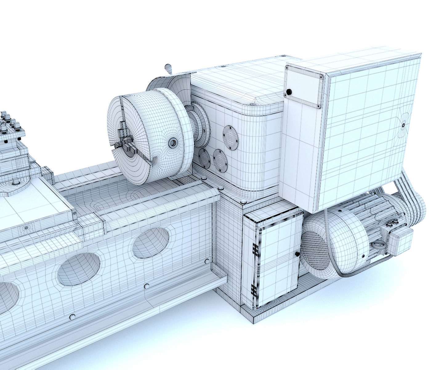 Industrial lathe machine tool 1M63 3D model_24