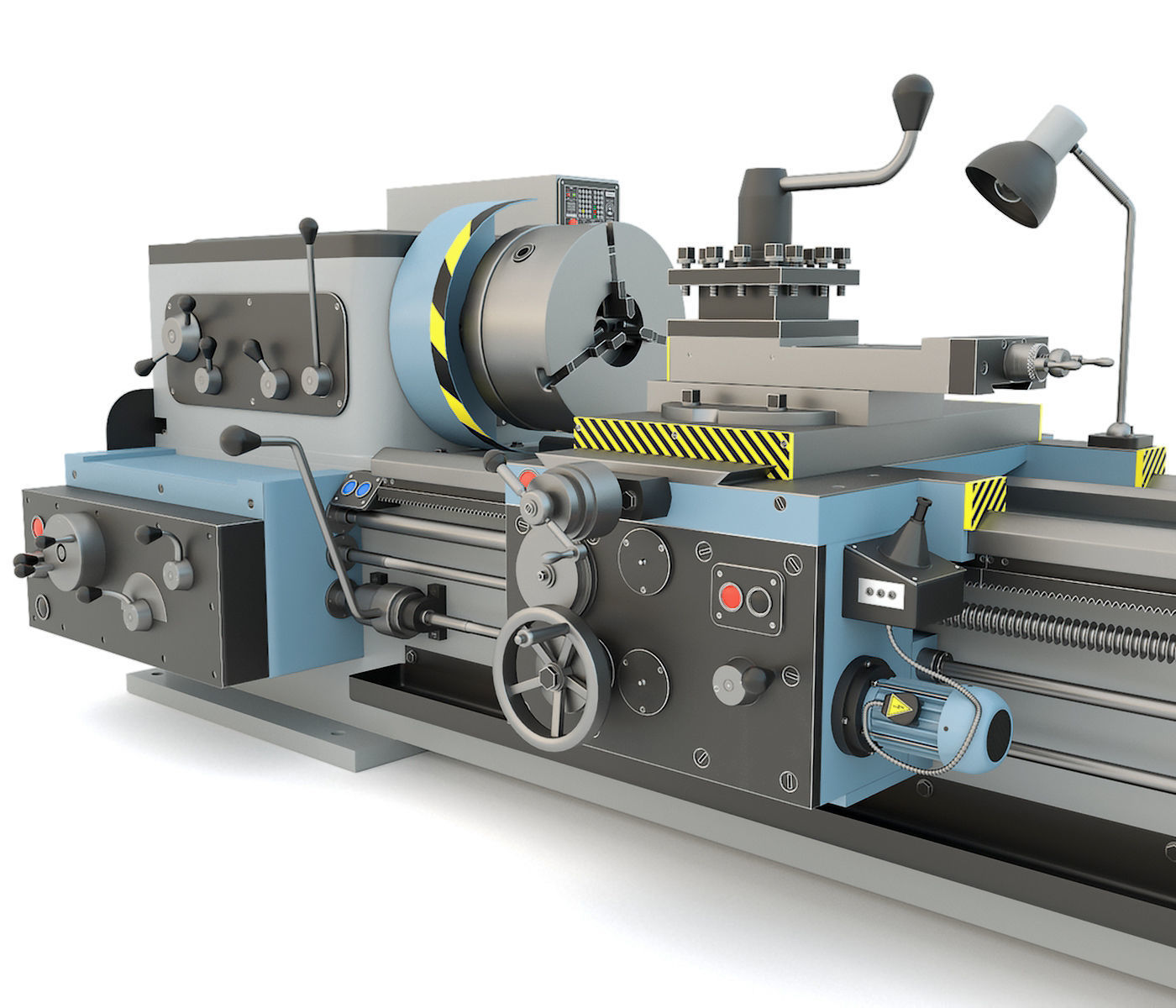 Industrial lathe machine tool 1M63 3D model_9