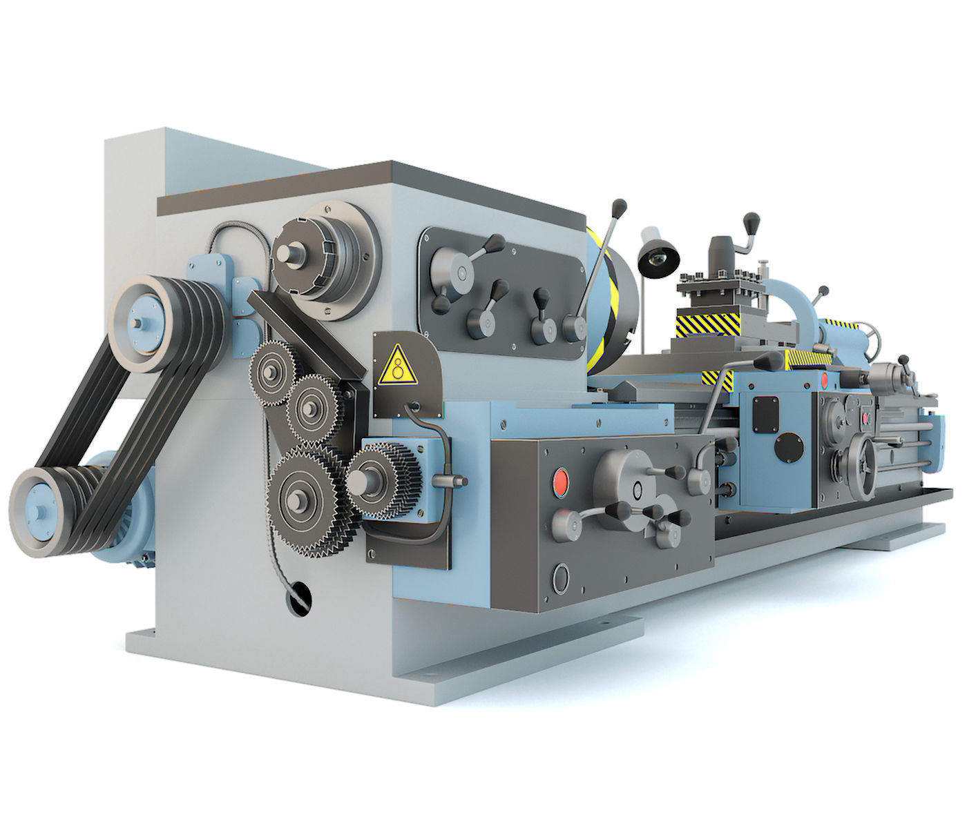 Industrial lathe machine tool 1M63 3D model_3