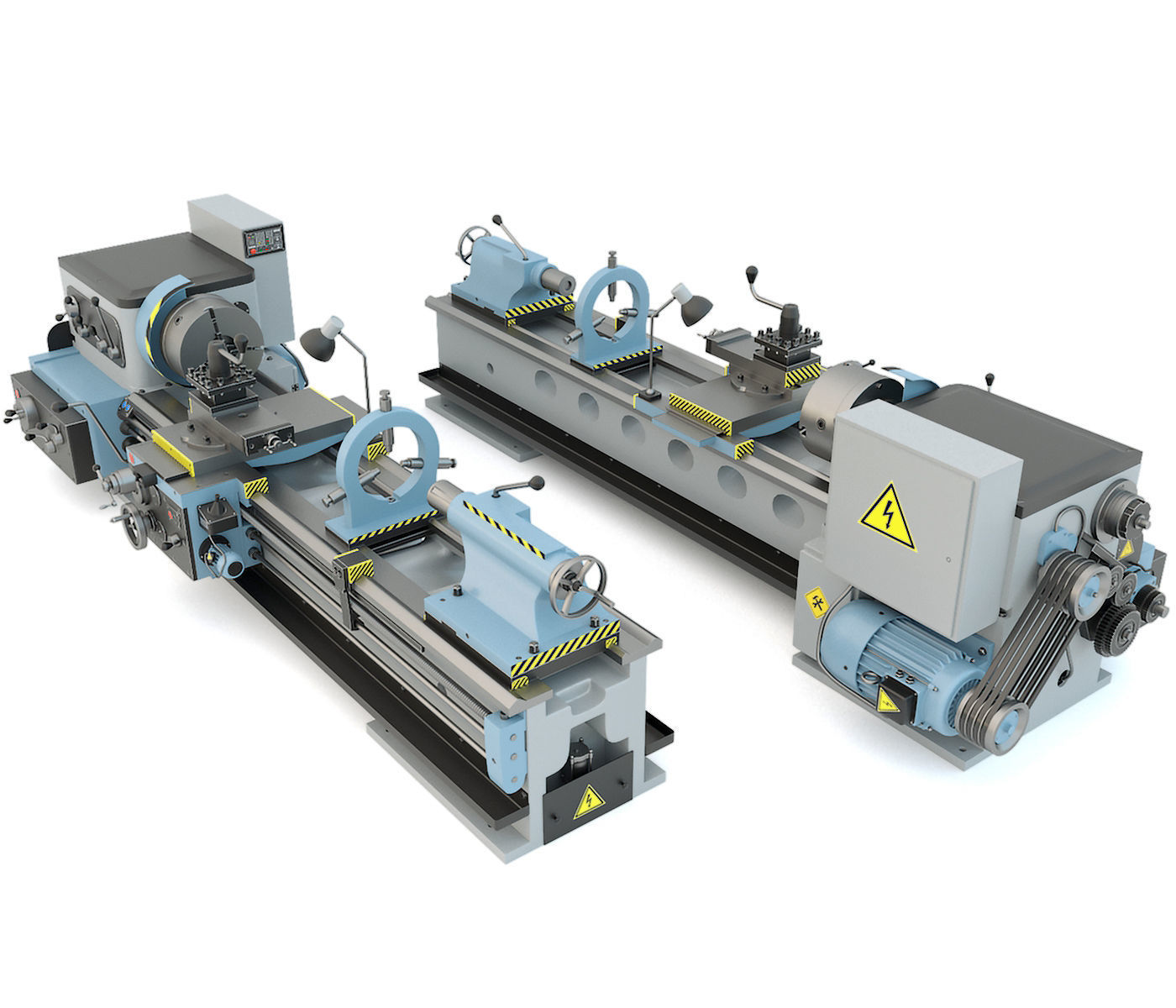 Industrial lathe machine tool 1M63 3D model_14