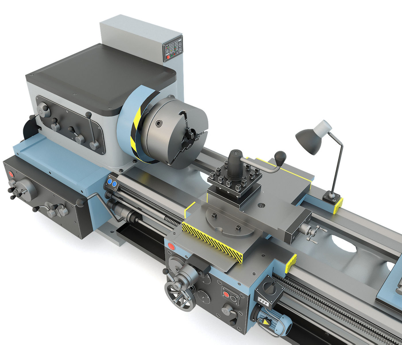 Industrial lathe machine tool 1M63 3D model_10