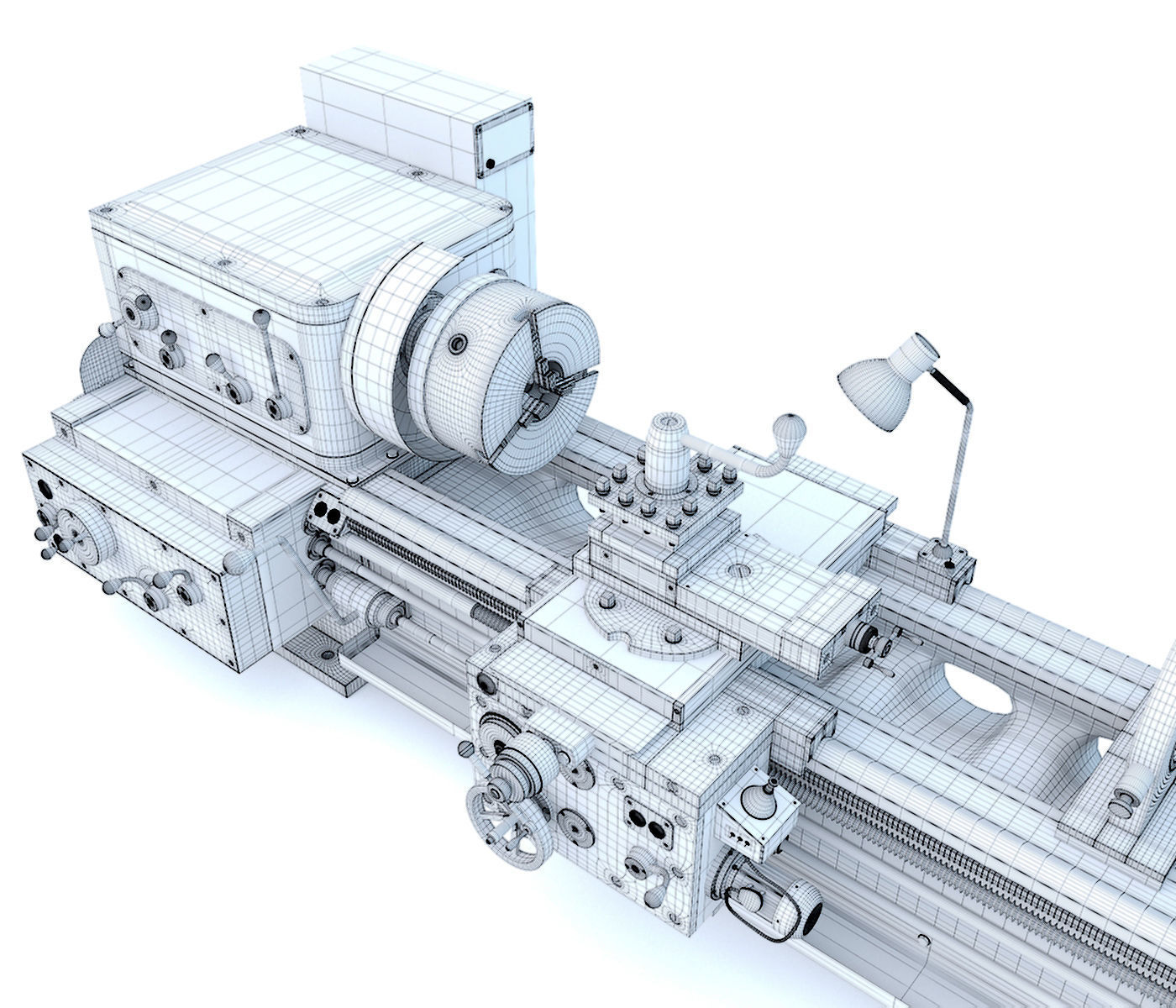 Industrial lathe machine tool 1M63 3D model_21