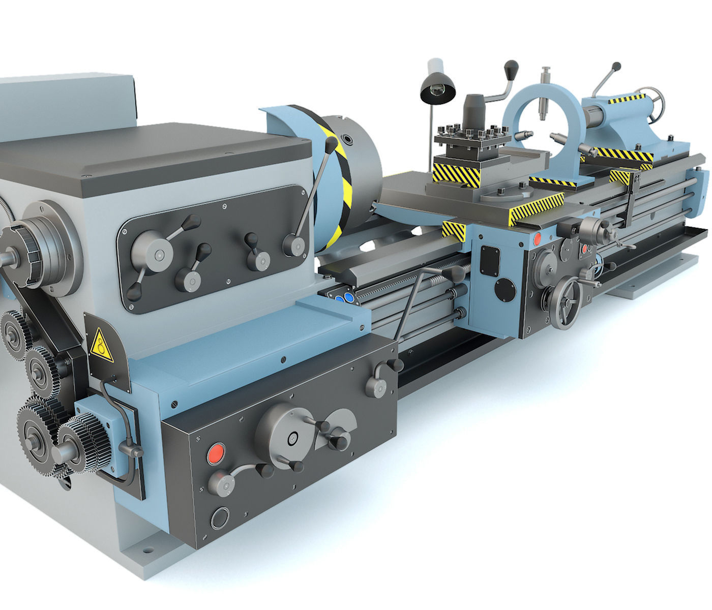 Industrial lathe machine tool 1M63 3D model_4