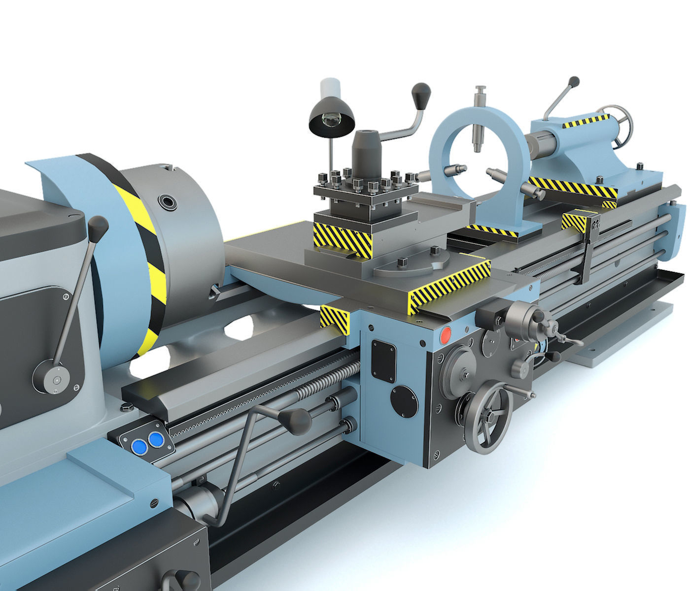 Industrial lathe machine tool 1M63 3D model_5