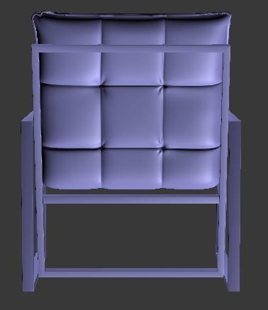 Armchair orange lounge chair with metal frame Low-poly 3D model_11