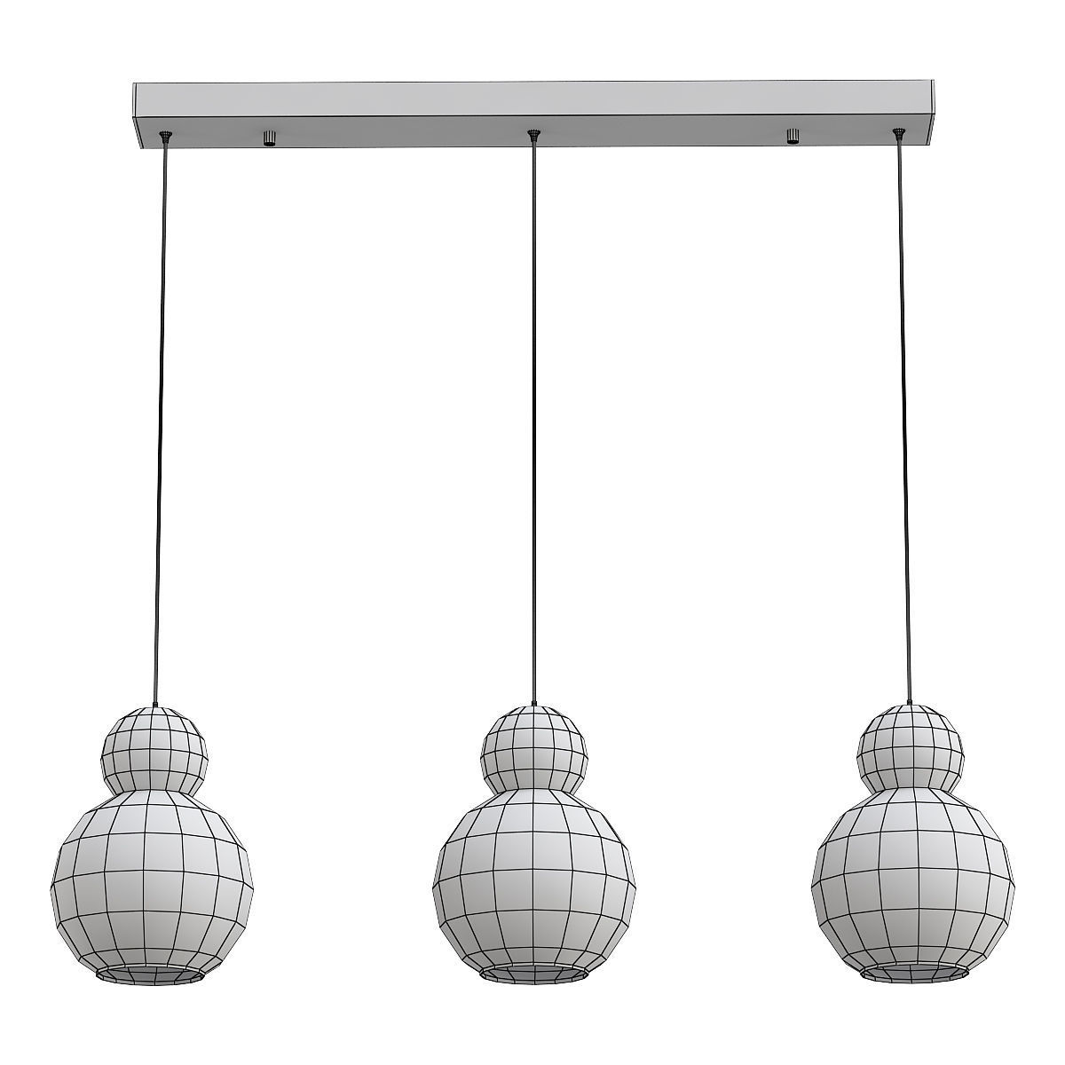 iledex-blossom-c4476-3l-cr three light pendant with glass glo... 3D model_1