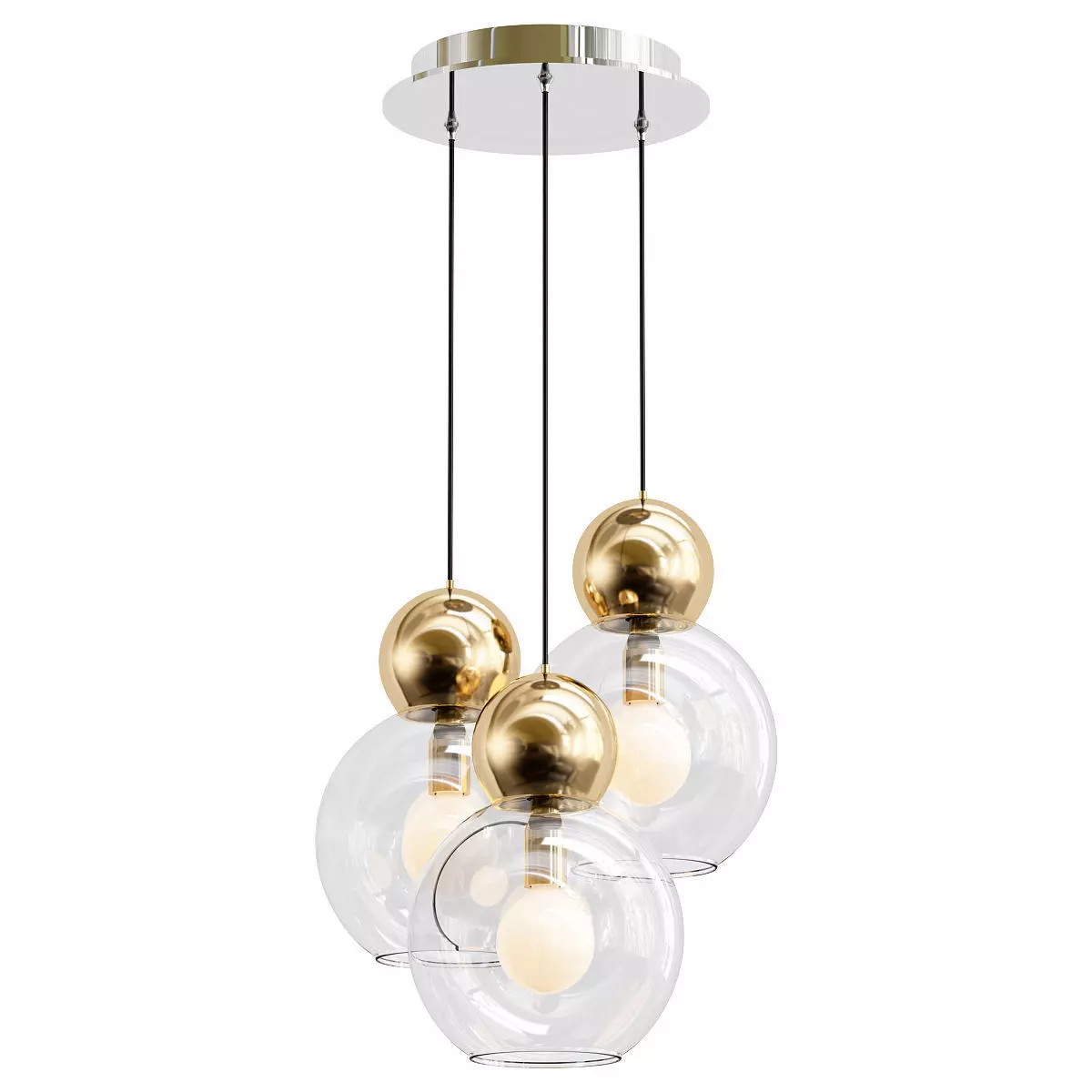 iledex-blossom-c4476-3r-gl three sphere pendant light in gold... 3D model_0