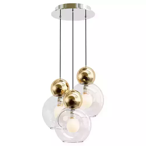 iledex-blossom-c4476-3r-gl three sphere pendant light in gold... 3D model