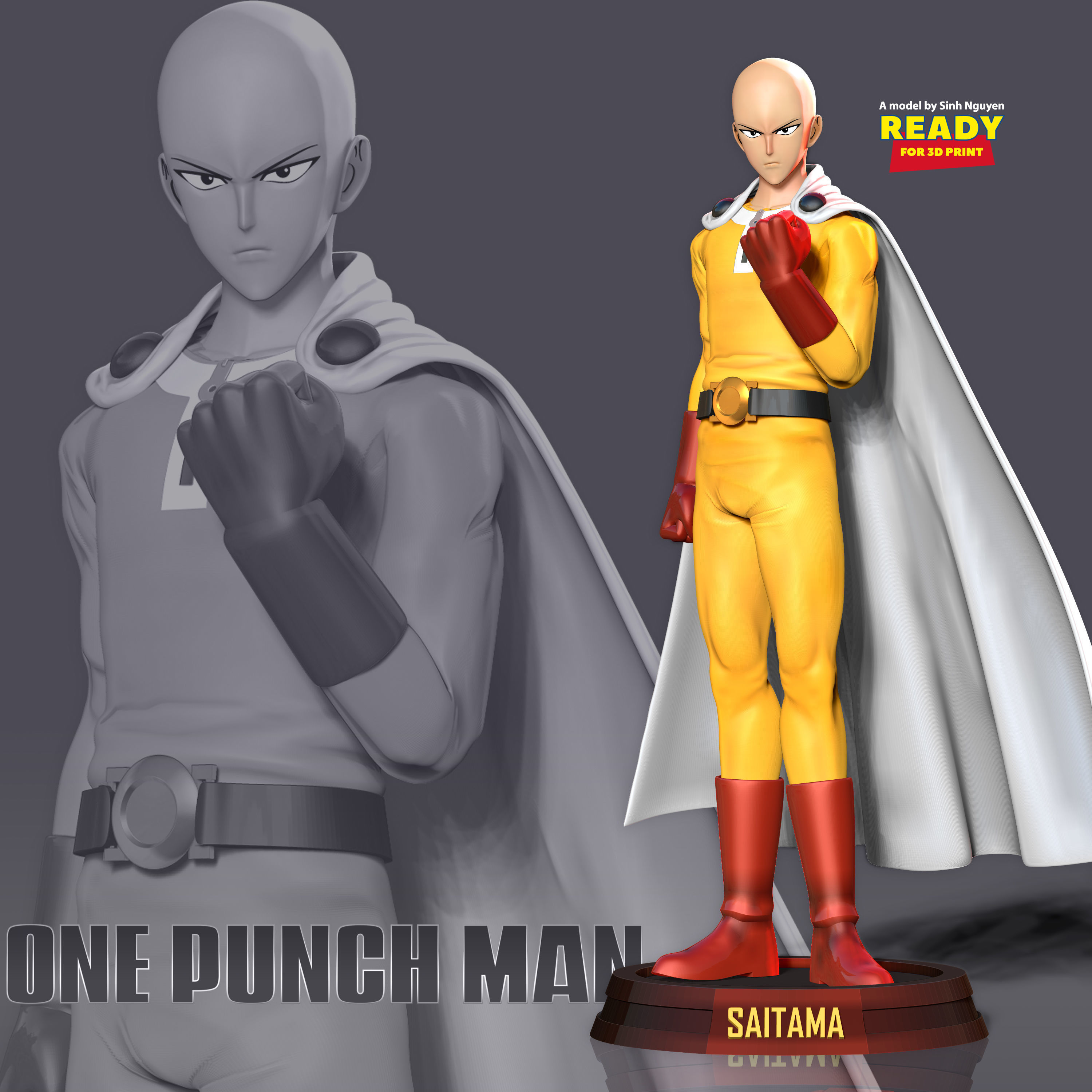 Angry Saitama 3D print model_21