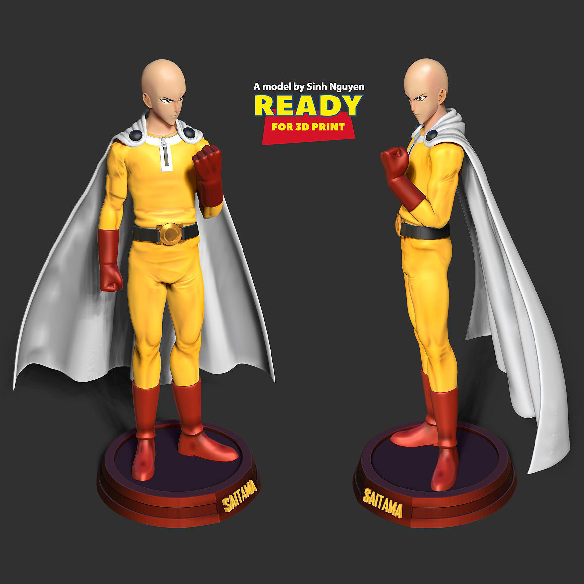 Angry Saitama 3D print model_4